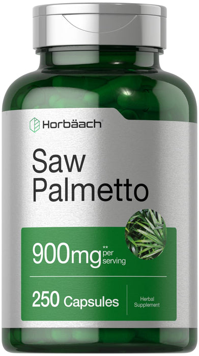 Horbäach Saw Palmetto Extract | 900mg | 250 Capsules | Non-GMO and Gluten Free Formula | Traditional Herb Supplement