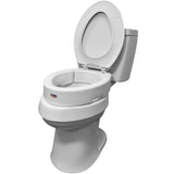 Carex Round Hinged Raised Toilet Seat, Adds 3.5 Inches of Height to Toilet, 300 Pound Weight Capacity, Toilet Seat Riser, Elevated Toilet Seat And Handicap Toilet Seat, Round or Standard