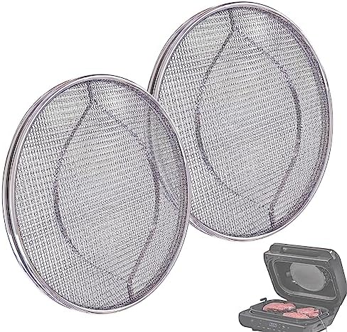 2pcs Stainless Steel Splatter Shield for Ninja FG551 Foodi, Accessories for Reusable Foodi Smart XL 6-in-1 Indoor Grill, Foodi Smart XL Accessories, Dishwasher safe