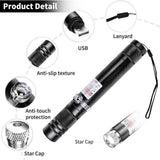 Cowjag Long Range Green Laser Pointer, 2000 Metres Laser Pointer High Power Pen, Green Lazer Pointer Rechargeable for Hiking, Cat Laser Toy USB Charge(Green Light)