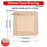 FRESINIDER Silicone Foam Dressing with Adhesive Border – Wound Dressing Bandage – Silicone Foam Pad – Pack of 10 – 5 x 5 Inches Large Waterproof Bandages – Self Adhesive Wound Care and Dressings