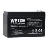 WEIZE 12V 9AH Battery, Sealed Lead Acid Battery with F2 Terminals, Rechargeable Replaces 12 Volt 8AH 10AH for Razor e200 / e200s / e225 / e300, APC UPS Computer Backup Power (BX1300LCD), 2 Pack