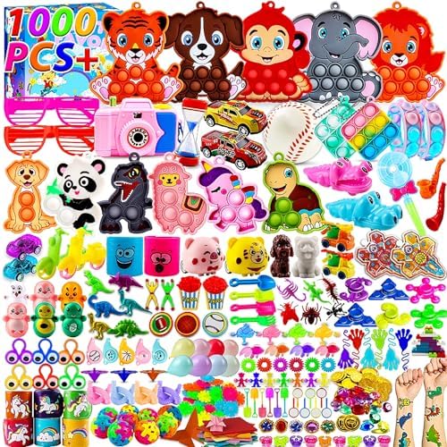 1000 PCS Party Favors for Kids, Fidget Toys Bulk, Goodie Bags Stuffers for Kids, Birthday Gifts, Prize Treasure Box Toys for Classroom, Pinata Stuffers, Carnival Prizes
