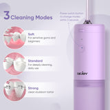 Water Flosser Dental Oral Irrigator Teeth Cleaner Portable Travel Rechargeable Cordless,IPX7 Electric Plaque Remover 3 Modes 3 Jet Tips 140ml