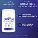 Type Zero Creatine Monohydrate (Unflavored | 500g), 5000 mg Per Serving, Micronized, Zero Sugar, Keto Friendly & Gluten Free, 100 Servings