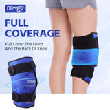 NEWGO XXXL Knee Ice Pack Wrap for Knee Replacement Surgery, Reusable Gel Cold Pack Knee Icing Wrap Around Entire Knee for Knee Injuries, Meniscus Tear, ACL, Swelling - Blue