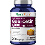 NusaPure Quercetin 1000mg - 200 Veggie Caps (Non-GMO, Vegan, Vegetarian) Bioperine