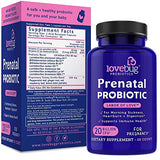 Lovebug Prenatal Probiotic | Helps with Morning Sickness, Nausea, Heartburn & Digestion | Helps Baby Microbiome | Multi Strain 20 Billion CFU | 30 Capsules