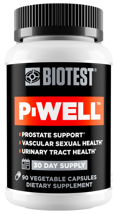 Biotest P-Well Prostate Health Supplement NO Booster - Advanced Urinary Tract Support - Pomegranate Punicalagins 180mg, Cranberry 500mg, Lycopene 30mg Per Serving – 90 Capsules