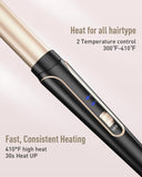 Waver Curling Iron Curling Wand - BESTOPE PRO 5 in 1 Curling Wand Set with 3 Barrel Hair Crimper for Women, Fast Heating Crimper Wand Curler in All Hair Type - Gold