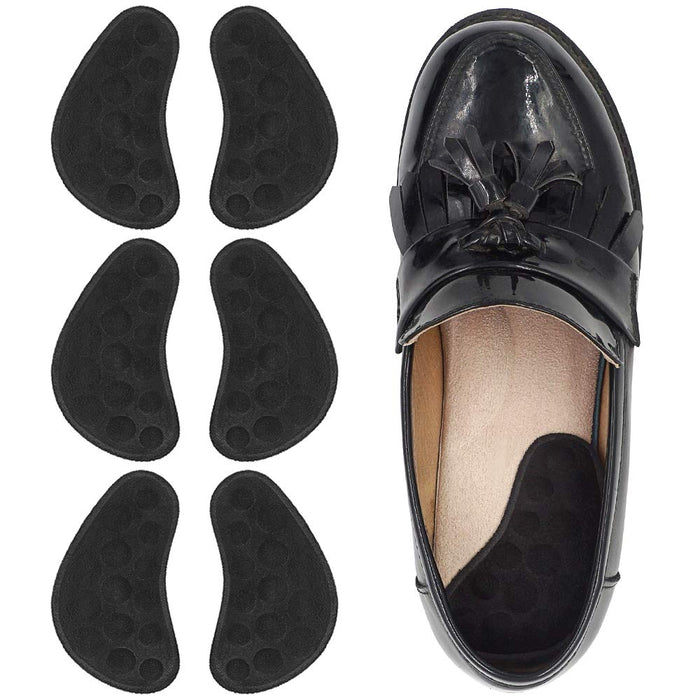 DR. FOOT Supination & Over-Pronation Corrective Shoe Inserts, Medial & Lateral Heel Wedge Insoles for Foot Alignment, Knee Pain, Bow Legs, Osteoarthritis - 3 Pairs (Black)