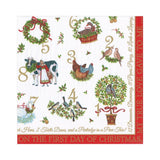 On The 12th Day by Janine Moore Christmas Caspari Paper Luncheon Napkin 20 in Pack 33cm Square