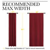 NICETOWN Christmas Burgundy Blackout Curtains and Drapes - Thermal Insulated Solid Rod Pocket Blackout Draperies/Panels for Gift (1 Pair, 42 by 63 inches, Burgundy Red)