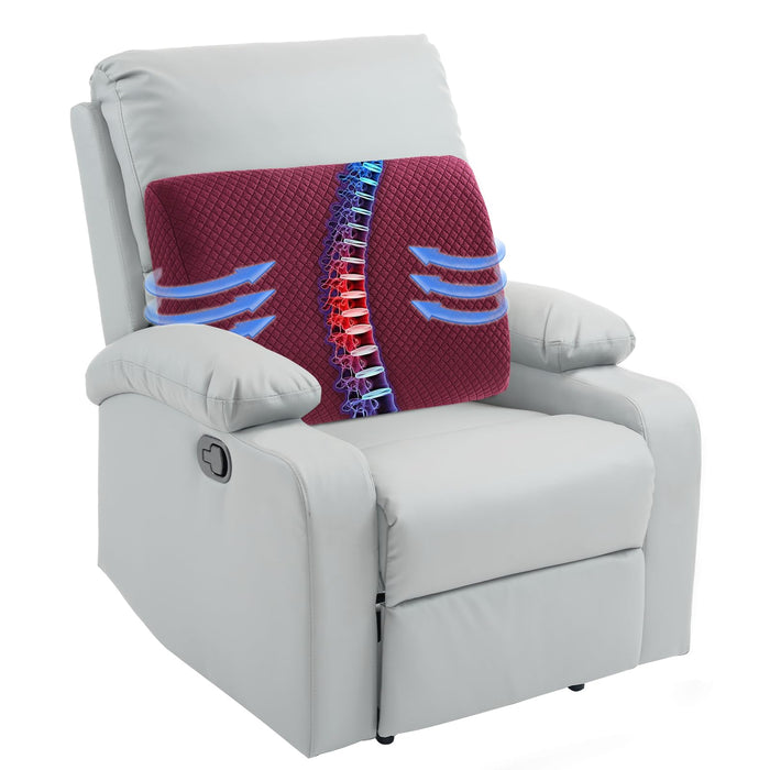 HOMBYS Lumbar Support Pillow for Recliner Chair, Memory Foam Back Support Cushion for Elderly,Extra Large Lumbar Support Pillow with Extension Straps, Thick Backrest for Home Reading
