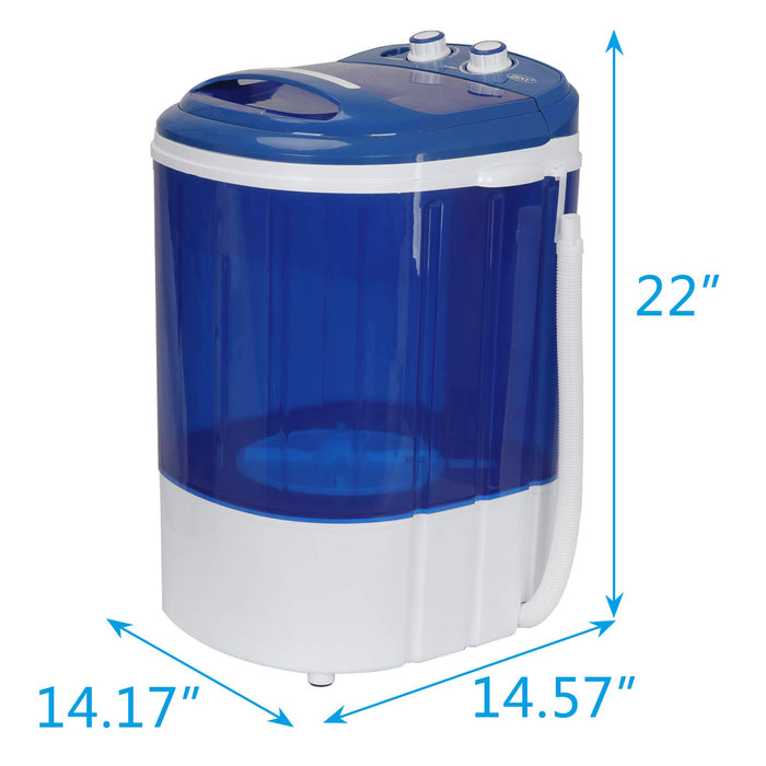 SUPER DEAL Portable Washing Machine, Single Tub Small Laundry Washer 5.7 lbs Washing Capacity for Apartments, Dorms,Traveling, RV, Semi-automatic Laundry 110V, Blue
