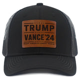 DailyCarry Trump 2024 USA Embroidered Hat Take America Back Hat Donald Trump Hat Black Red Adjustable Baseball Cap (Trump Vance 24 Black Gray)