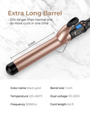1 1/4 Inch Extra Long Barrel Curling Iron, Ceramic Tourmaline Curling Wand Professional Dual Voltage