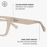 LOOK OPTIC Cosmo Reader - Stylish Unisex Ultra-lightweight Reading Glasses with Scratch-Resistant, Prescription-Quality Lenses (Full Magnification - Not Progressives) 3.00, Taupe