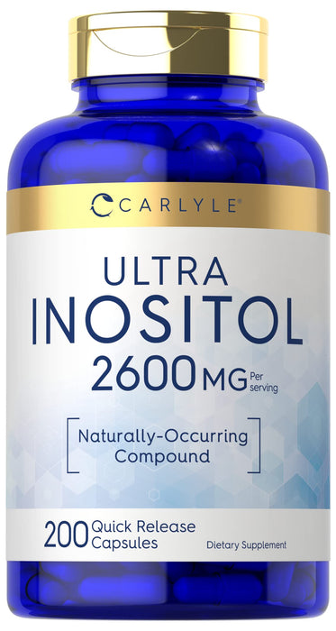 Carlyle Inositol Capsules 2600mg | 200 Count | Non-GMO, Gluten Free Myo-Inositol Supplement