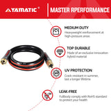 YAMATIC Female to Female Short Garden Hose 5/8 in x 5 ft, 2 in 1 Dual Use Heavy Duty Leader Hose with Solid Brass Connector