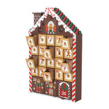 PIONEER-EFFORT Christmas Wooden Advent Calendar Gingerbread House with Drawers and LED to Fill Candy and Small Surprise for Kids and Adults - Holiday Decoration 10.31 x 2.17 x 17.72 inches