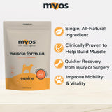 MYOS Canine Muscle Formula - Backed by Science All-Natural Muscle Building Supplement - Reduce Muscle Loss in Aging Dogs and Improve Recovery from Injury or Surgery, 6.35 Ounce