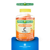 Spring Valley, Vitamin C Gummies, 500 mg Orange Flavor 120 Count Extra Strength Immune Health Dietary Supplement Vegetarian Gummies + 7 Day Pill Organizer Included (Pack of 1)