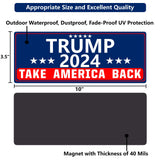 Shmbada 2 PCS Trump 2024 Take America Back Magnetic Bumper Sticker for Cars - Support Trump Vehicle Magnet Sign Decal, Blue 10 x 3.5 Inches