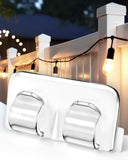 Hooks for Outdoor String Lights Clips: 40Pcs Heavy Duty Light Hook with Waterproof Adhesive Strips - Outside Clear Cord Holders for Hanging Christmas Lighting – Outdoors Sticky Clip