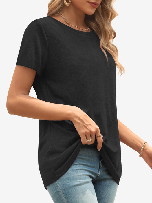 ATHMILE Christmas T Shirt Womens Short Sleeve Round Neck Shirts Summer Top Fashion Basic Tee Dark Green