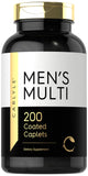 Carlyle Multivitamin for Men | 200 Caplets | with Vitamins A, C, D, E, & B Vitamins | Non-GMO & Gluten Free Daily Supplement