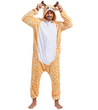 QUCH Adult Onesie Costume-Unisex Animal Onesies for Adults Halloween Costume, Halloween Onesie Adult Onesie Pajamas for Women Deer S