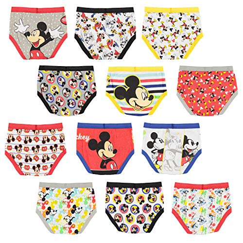 Disney Boys Mickey Mouse 12pk Of In Advent Box, Surprise Underwear For Potty Training Fun With Stickers & Chart Briefs, 12-pack, 2-3T US