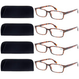 Kerecsen 4 Pack Reading Glasses for Women/Men Spring Hinges Readers Glasses Lightweight Eyeglasses (4 Pack Tortoise, 1.75)