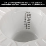 Graduated Specimen Collector Pans [Pack of 5] Toilet Nursing Hat for Urine, Vomit & Stool Collection Fits Over Toilets and Commodes - 30 oz for Women and Elderly (5)