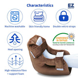 EZ Assistive 1pc Velour Heel Protector Cushion Foot Pillow Remove Pressure and Bedsores,Heel Protectors for Pressure Sores for Heal Protection Brown