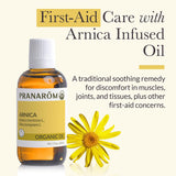 Pranarom - USDA Certified Organic French Arnica Virgin Plant Oil - 2 fl oz Glass Bottle - Massage Oil for Body, Relaxing, Soothing for Joints & Muscles
