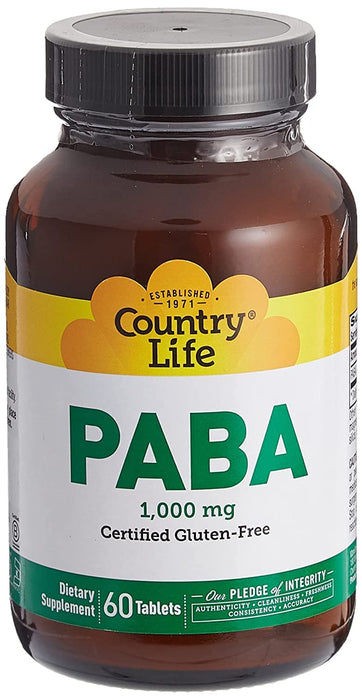 Country Life, Paba 1000Mg, 60 Count