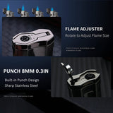 PROMISE Torch Lighter Triple Jet Flame Refillable Butane Lighter Windproof Lighter- Butane Not Included (Black Crackle)