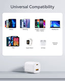 VOLTME USB C Charger, 30W GaN III USB Wall Charger, 2 Port Compact Charger Block with Foldable Plug for iPhone 14 13 12 11 Pro Max Mini, Galaxy, Note, iPad Pro, Pixel