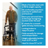 Carex Steel Rollator Walker with Seat and Wheels - Rolling Walker for Seniors - Walker Supports 350lbs, Foldable, For Those 5'0" to 5'8", Walker With Wheels