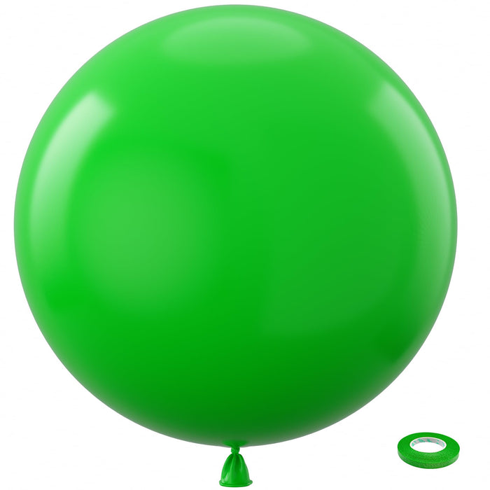 Bezente Green Giant Balloons 36 Inch - 8 Pack Jumbo Green Balloons Large Round Light Green Latex Balloons for Birthday Baby Shower Christmas Jungle Safari Theme Party Decorations