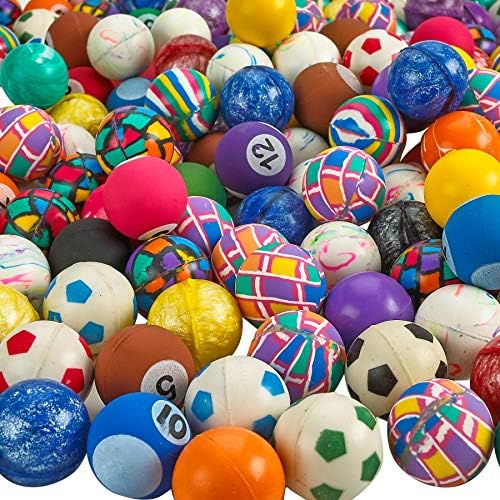 Bedwina Bouncy Balls in Bulk - Pack of 250 (1inch/27mm) Hi Bounce Ball Variety Assortment Mix, Colorful and Small Rubber Bouncing Balls for Kids