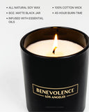 Benevolence LA Oud Wood Hand Poured Scented Candles, 8 Oz Scented Candles for Men, Spring Candle, Natural Candles for Women, Masculine Candles | Essential Oil Candles with Matte Black Glass Gift Box