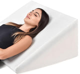 Bed Wedge Pillow Cooling Memory Foam Top – 12" 24" 24" Elevated Support Cushion, Triangle Wedge Pillow for Sleeping, Lower Back Pain, Acid Reflux, Heartburn, Allergies, Snoring – Removable Cover