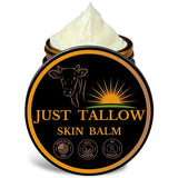 Earthborn Organics Just Tallow 100% Grass Fed Grass Finished Beef Tallow Whipped Balm For Skin Care Full Body & Face Moisturizer For Sensitive Skin, All-Purpose Whipped Tallow Skin Cream (Unscented)