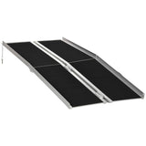 HOMCOM Wheelchair Ramp 6FT, Folding Aluminum Threshold Ramp with Non-Slip Surface, Transition Plate, 594lbs Weight Capacity for Home, Doorways, Curbs, Steps