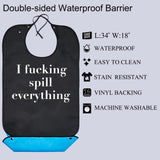 Funny Adult Bibs for Men Washable Reusable - Waterproof Adult Bibs for Eating with Crumb Catcher - Adjustable Dining Clothing Protectors for Adults Seniors Elderly (E Style - 1 Pack)