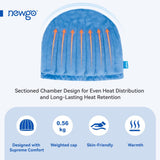 NEWGO Microwave Heating Pad for Head Tension Headache Migraine Relief Hat, Migraine Head Wrap for Sinus Pressure Relief Blue