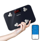 RENPHO Travel Scale for Body Weight, Mini Bathroom Scale for Body Fat, Portable Elis Go Weight Scale for Traveling, 13 Body Composition Analyzer Sync with App, 400 lbs, 11.02" x 7.09"